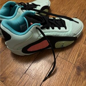 Nike Air Jordan Tatum 2 Vortex Sneakers with Pink and Lime Accents- Mint Color